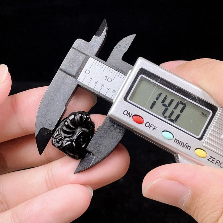 シルバー オブシディアン 九尾 高品質 手彫り