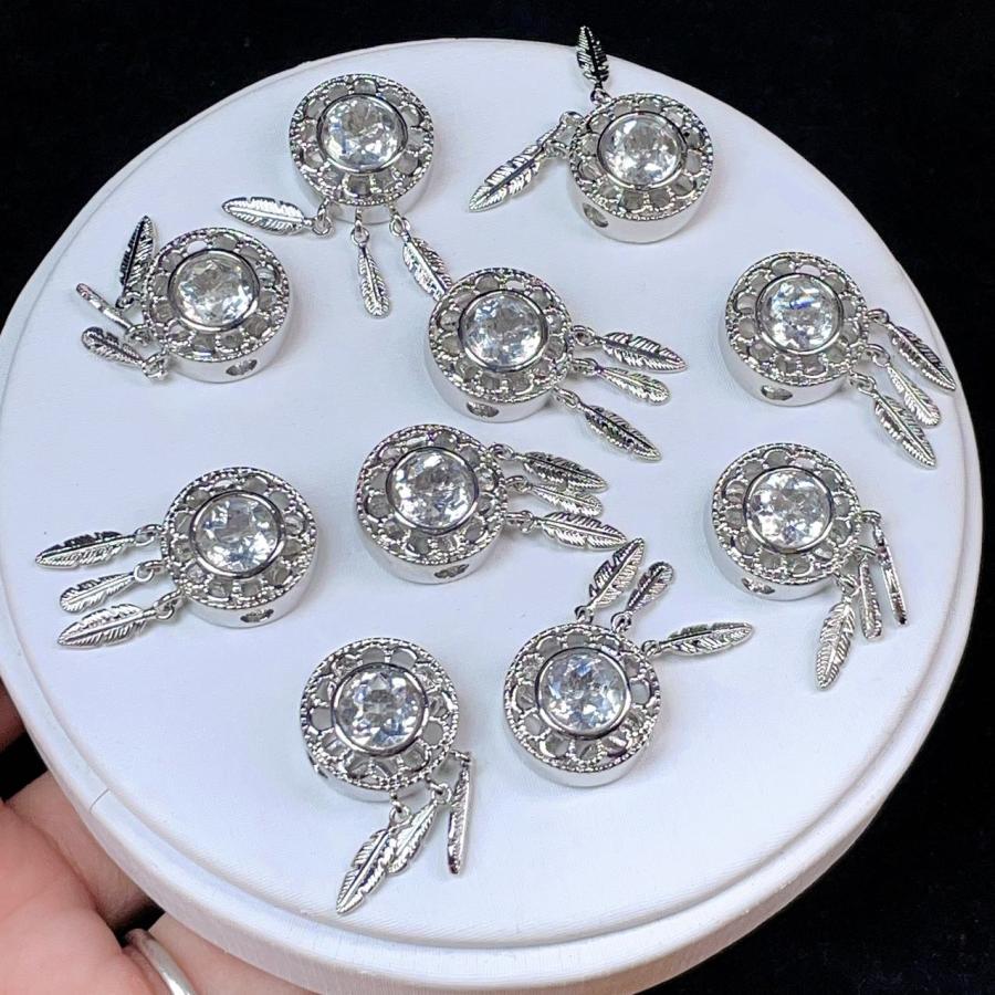 PROME 天然石 特別仕様品・水晶・貫通孔・白銅・パーツ【ネックレス 