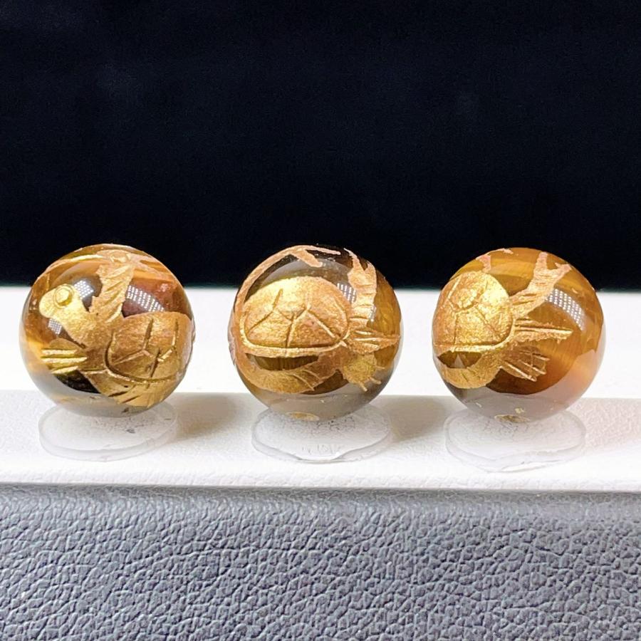 PROME・高品質・天然石 大人気・風水四神・タイガーアイ・玄武・12mm 