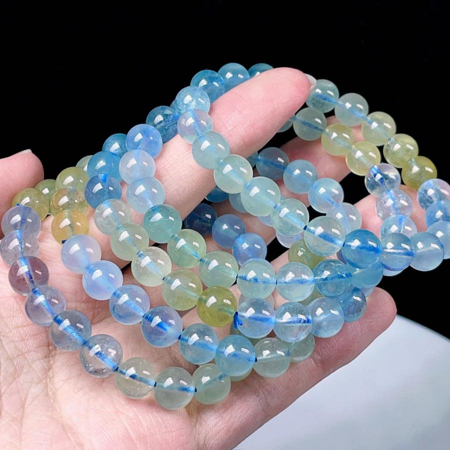 PROME 天然石 ミックスアクアマリン 8-9mm ブレスレット NO.P437