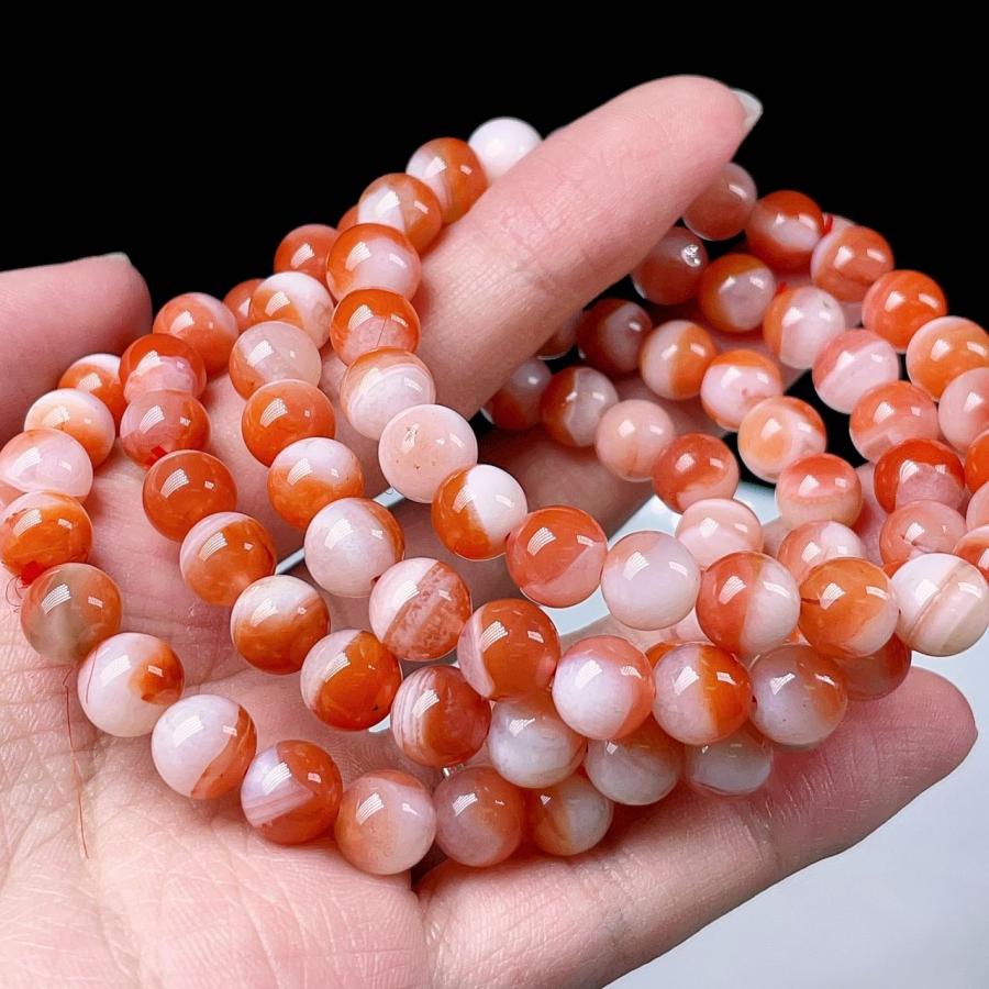 PROME 天然石 南紅瑪瑙 8-9mm ブレスレット NO.P446 : 天然石工場直売