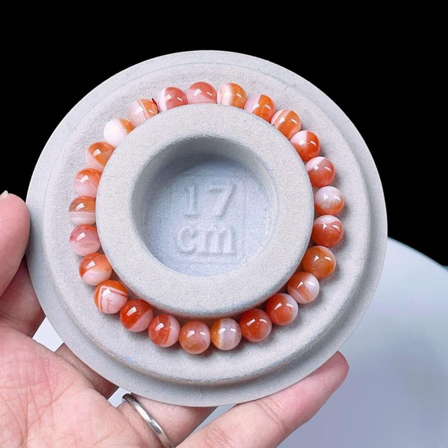 PROME 天然石 南紅瑪瑙 8-9mm ブレスレット NO.P446 : 天然石工場直売