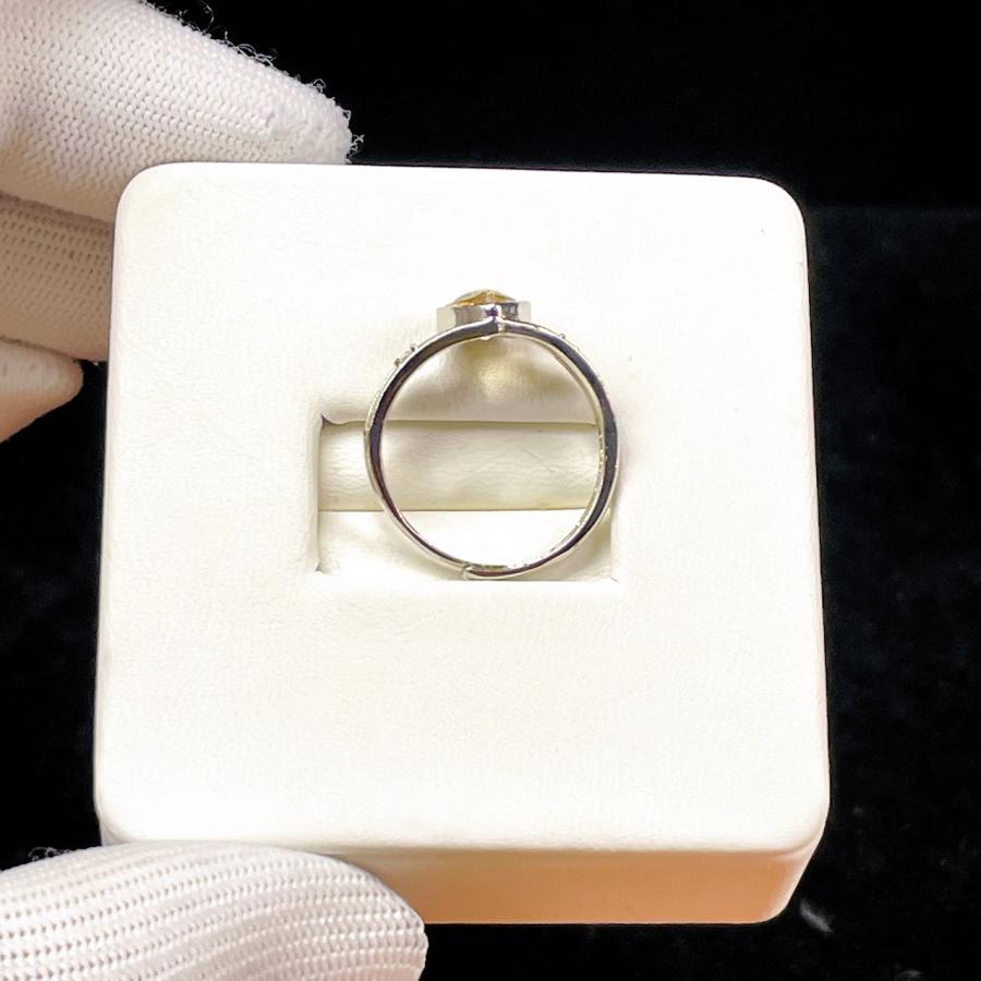 PROME 天然石 特別仕様品・シトリン・白銅指輪・フリーサイズ・P6658