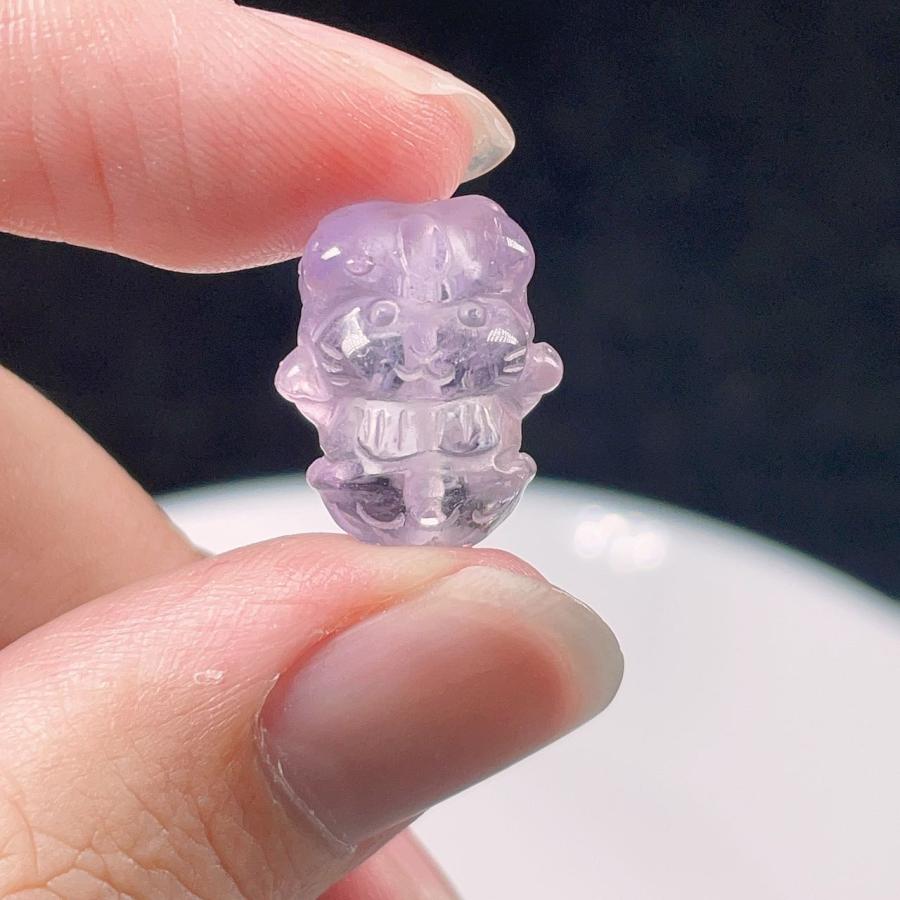 PROME 天然石 アメトリン 猫 竪穴 貫通孔 パーツ 手芸 NO.P799 