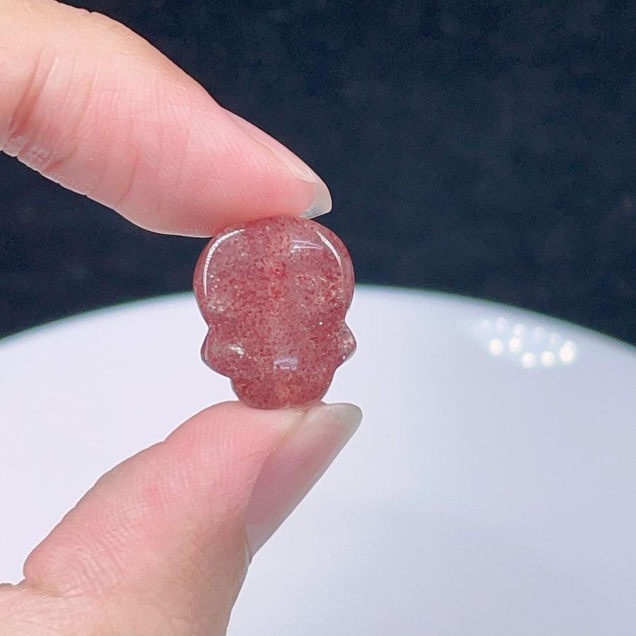 PROME 天然石 ストロベリークォーツ 人魚姫 貫通孔穴 パーツ 手芸 NO
