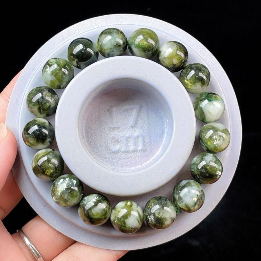 PROME 天然石 一点物 希少石！エメラルドのような明るい緑色！雲イン