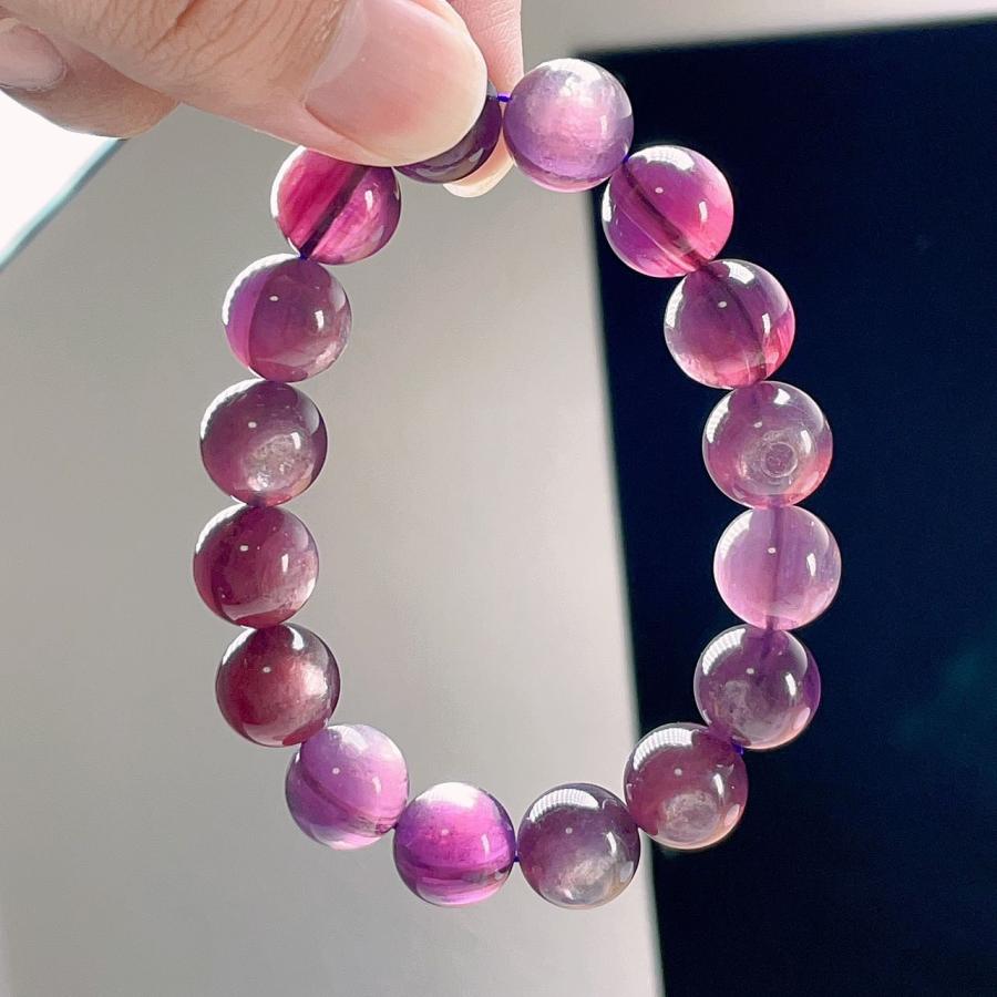 PROME 天然石 一点物 パープルマイカ ブレスレット NO.V1185 : 天然石