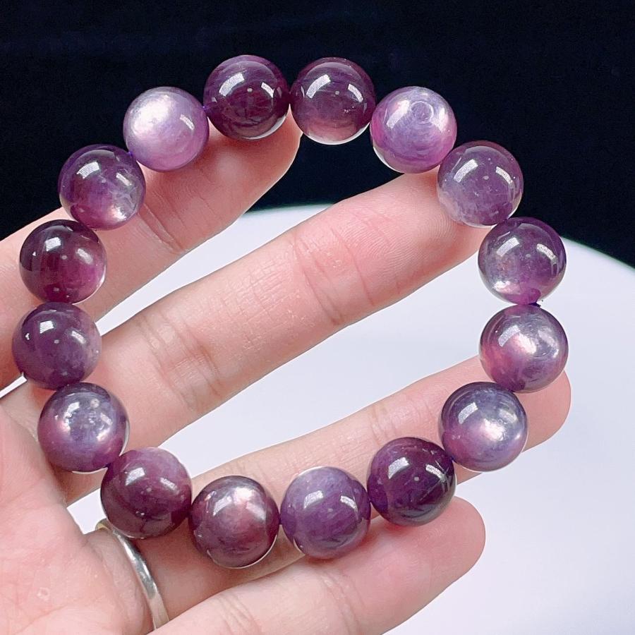 PROME 天然石 一点物 パープルマイカ ブレスレット NO.V1185 : 天然石