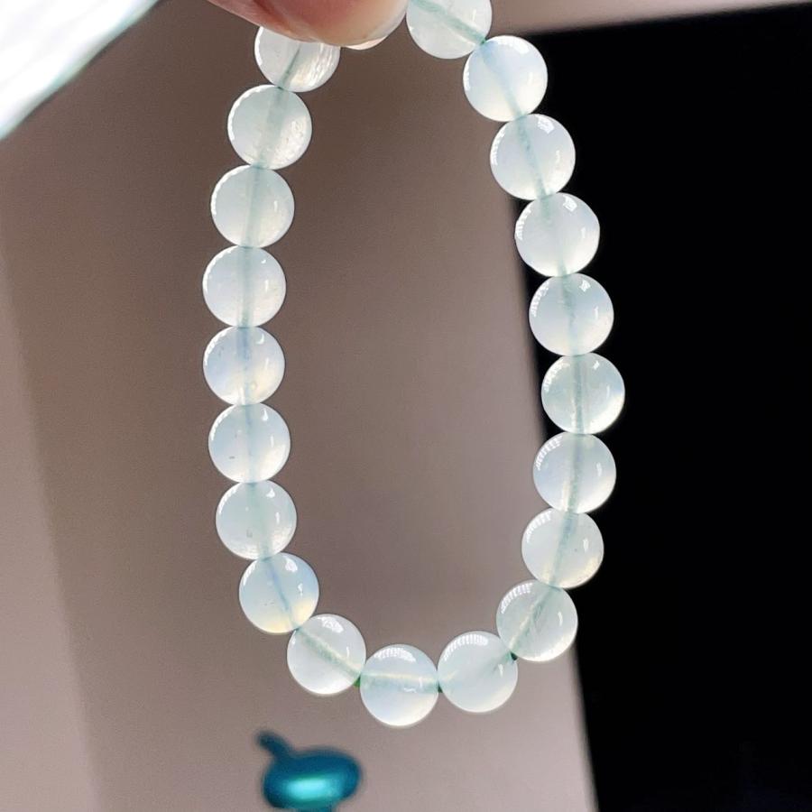 PROME 天然石 一点物 グリーンアクアマリン（加熱処理） ブレスレット