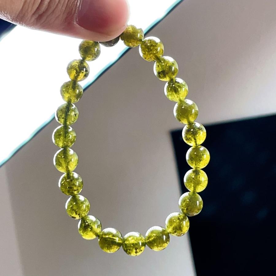 PROME 天然石 一点物 グリーンガーネット・タンザニア産 ブレスレット 