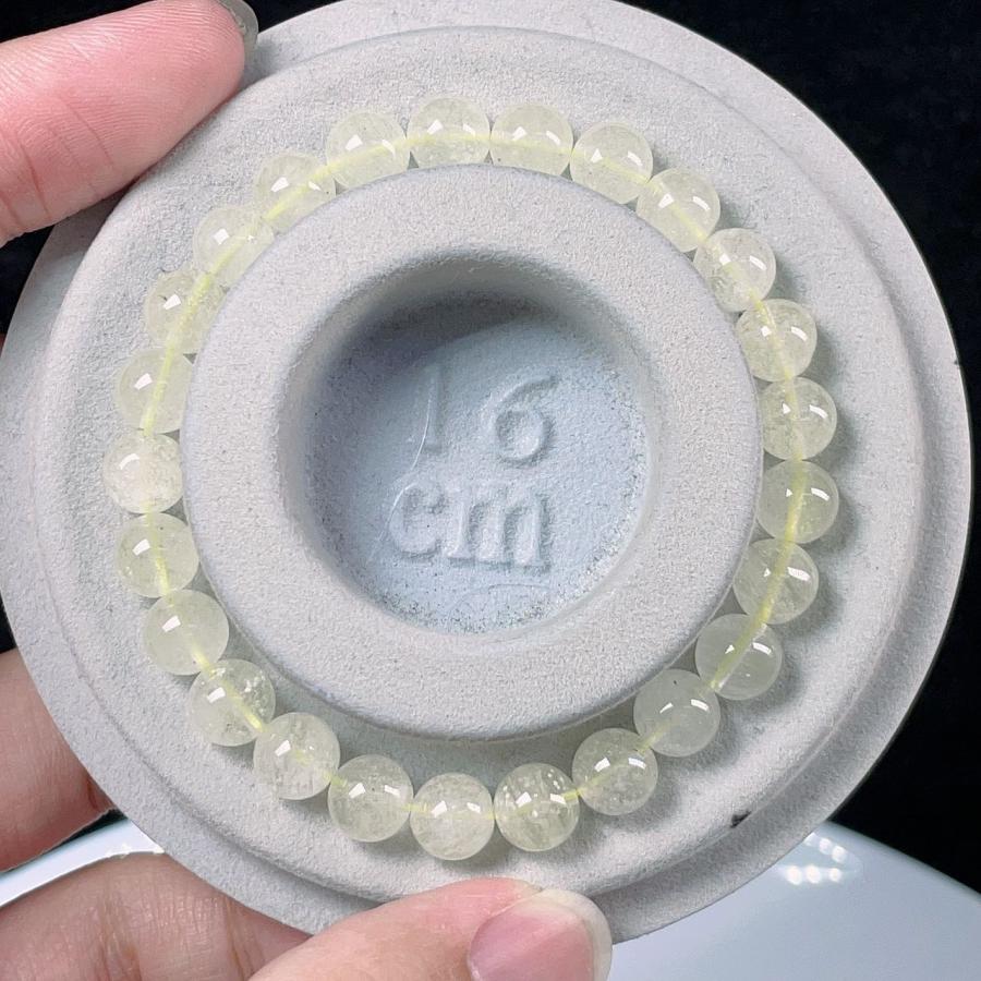 PROME 天然石 一点物 【鑑別済み】リビアングラス 7.7mm ブレスレット
