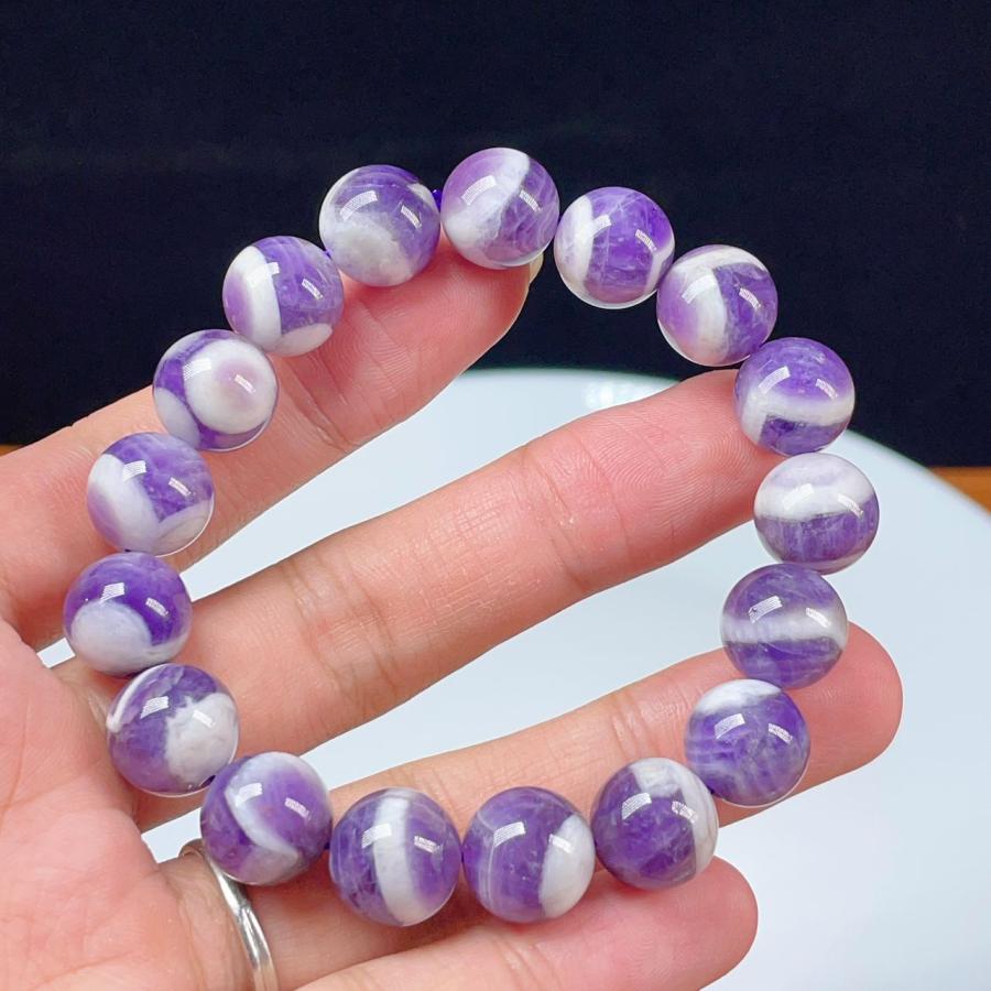 PROME 天然石 一点物 （ホワイトとパープルの2色が混ざり合っている 