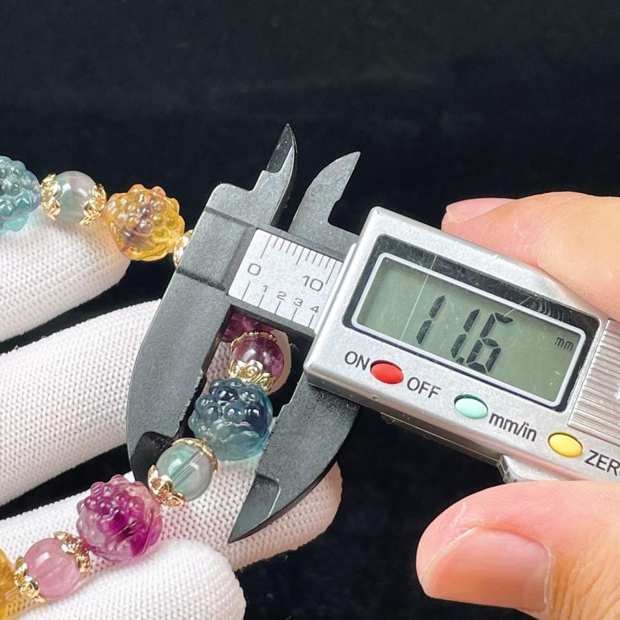 PROME 天然石 一点物 特別仕様品・バイカラーフローライト・呑金獣