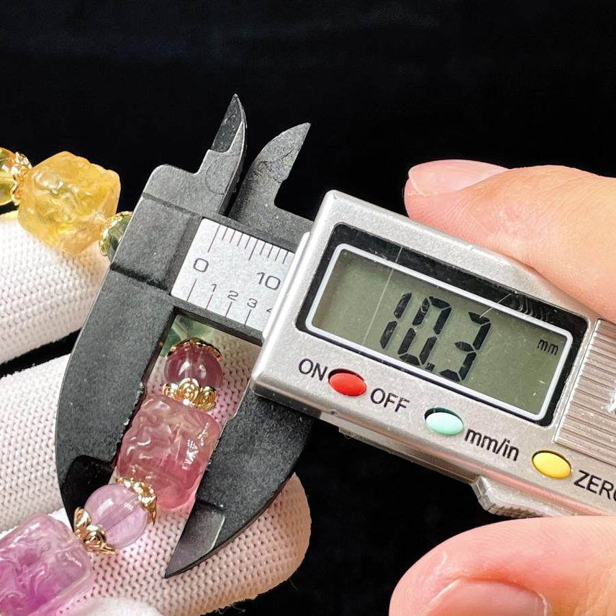PROME 天然石 一点物 特別仕様品・バイカラーフローライト・鳳凰と牡丹 