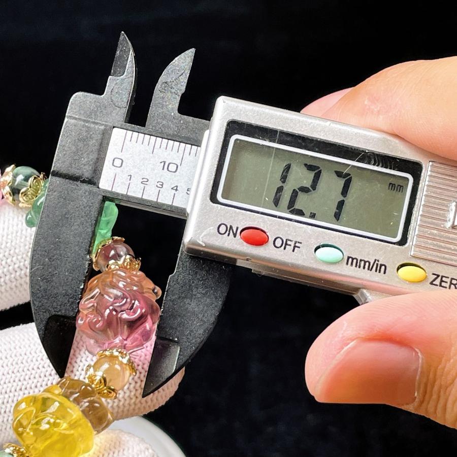 PROME 天然石 一点物 特別仕様品・バイカラーフローライト・九尾狐・C