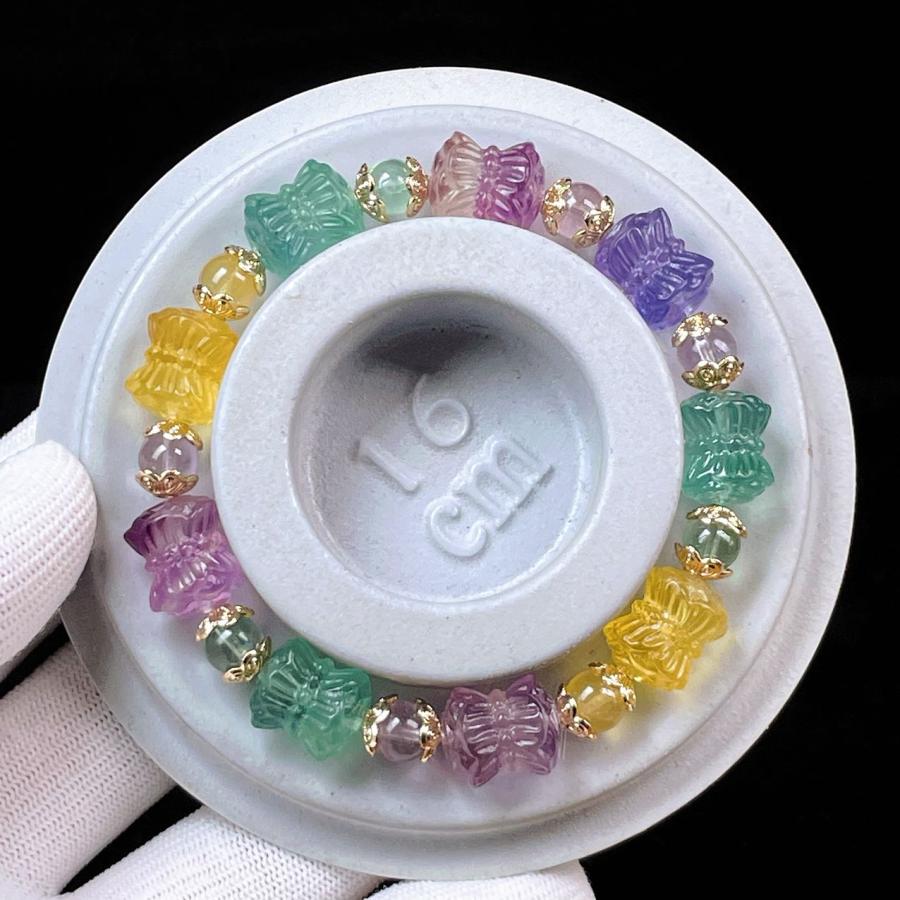 PROME 天然石 一点物 特別仕様品・バイカラーフローライト・双頭蓮
