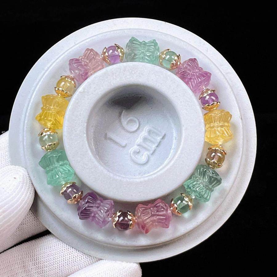 PROME 天然石 一点物 特別仕様品・バイカラーフローライト・双頭蓮 