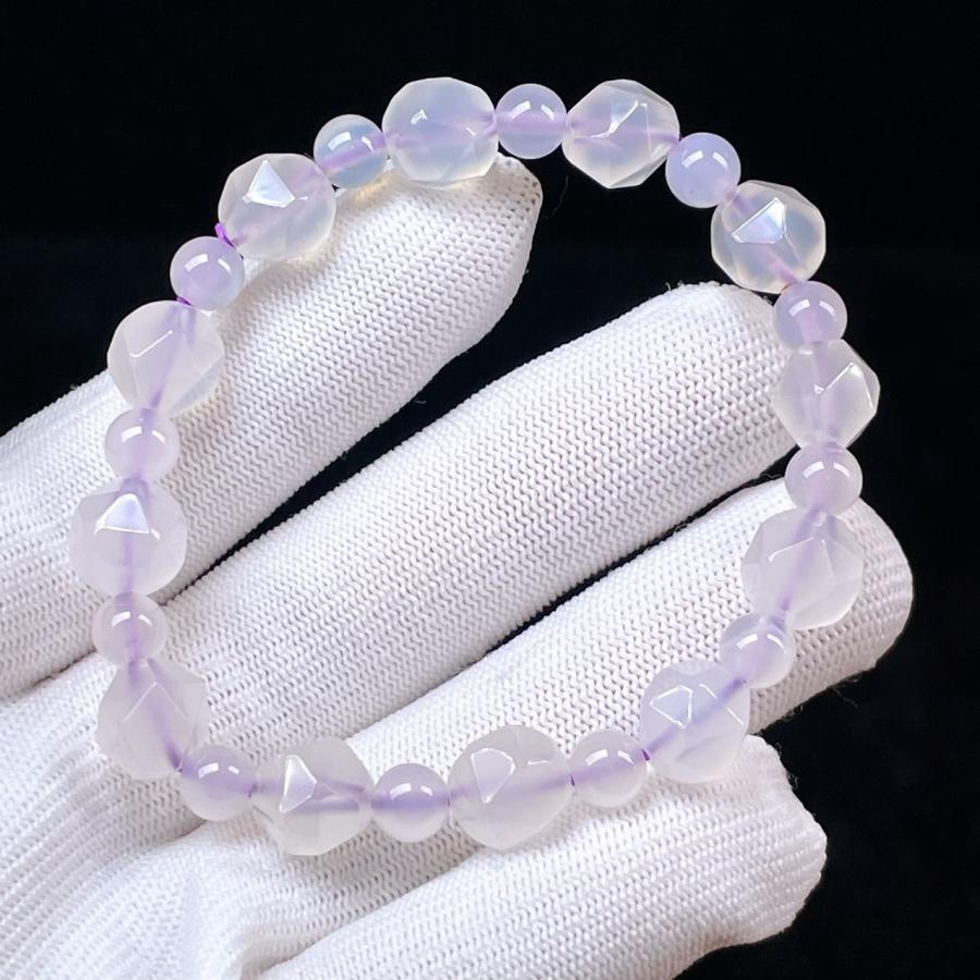 パープルカルセドニー天然石ブレスレット