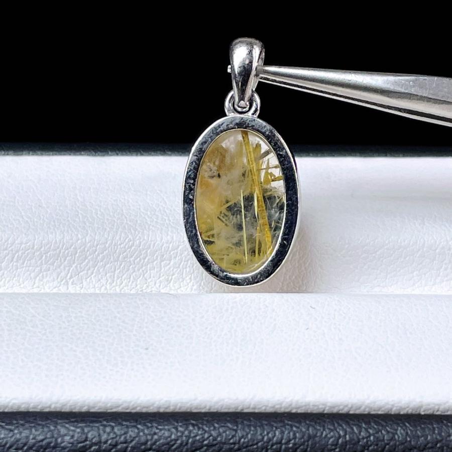 【極上品】ゴールドルチル　ペンダントトップ　S925 太陽放射ルチル PROME 天然石 一点物・特別仕様品・太陽放射ルチル・ゴールドルチル