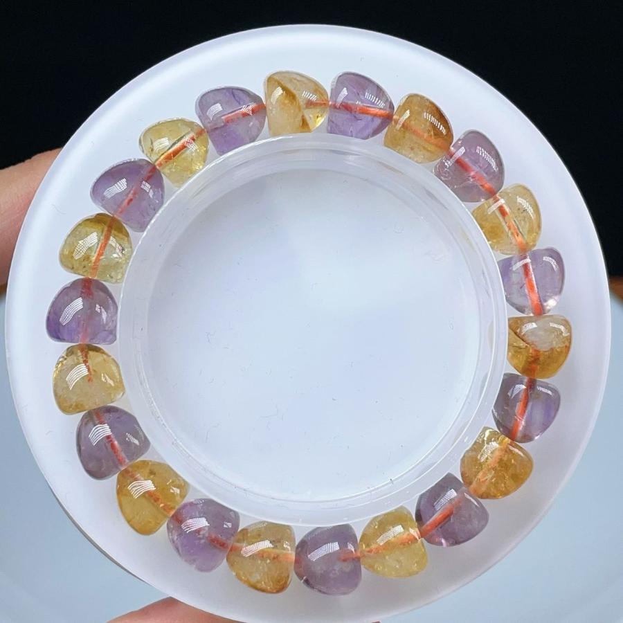 PROME 天然石 一点物 イチゴ シトリンファントム ＆ アメジスト