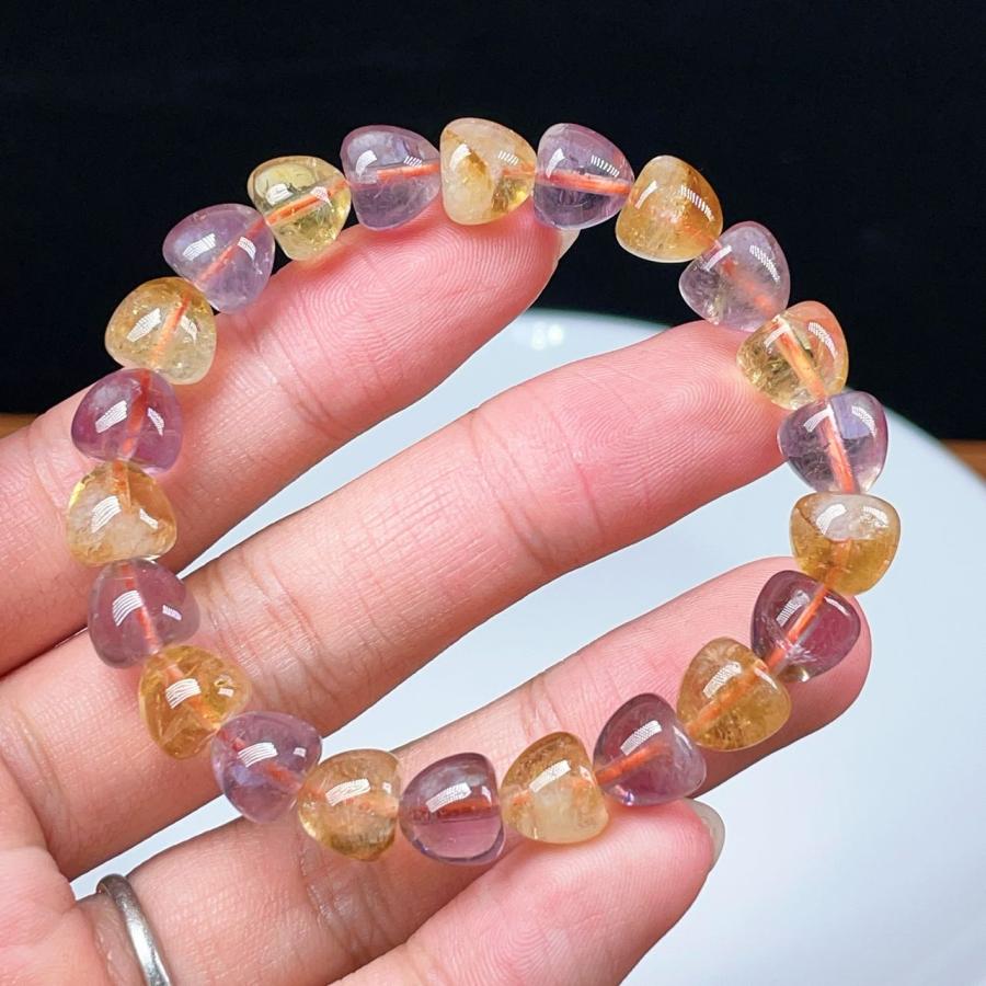 PROME 天然石 一点物 イチゴ シトリンファントム ＆ アメジスト