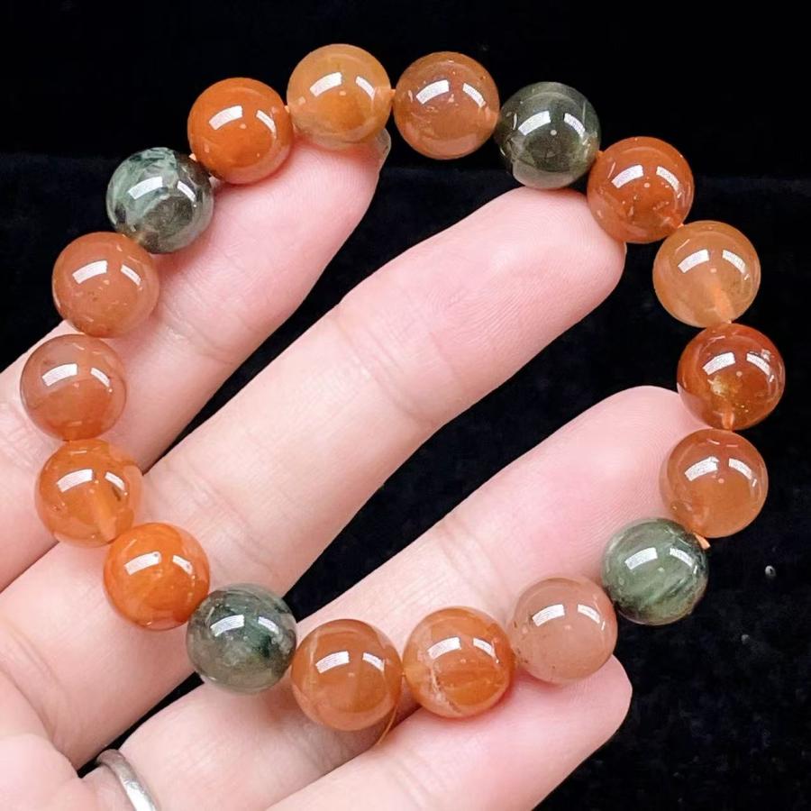 一点もの 天然石 粒 ピンクオレンジ サゲニティッククォーツ ラビット