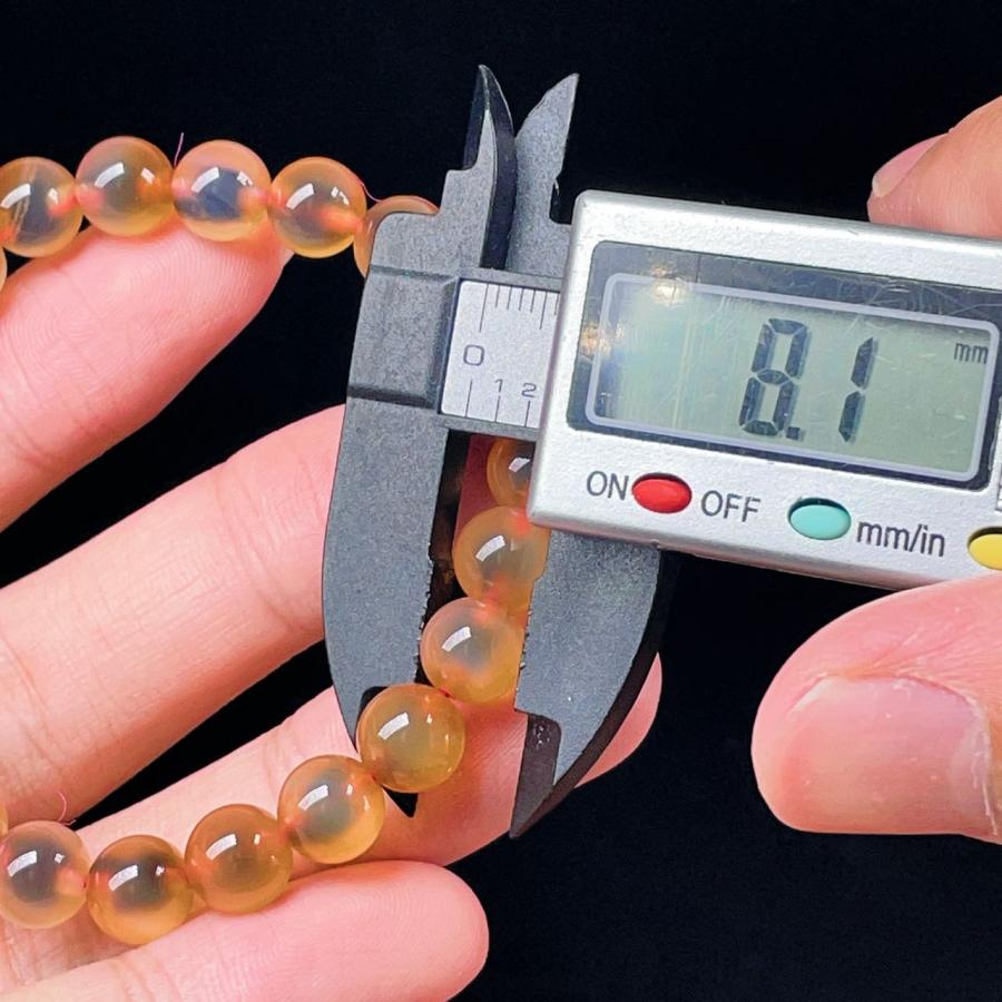 PROME 天然石 一点物 タピオカ ゴビ瑪瑙 加熱処理 ブレスレット NO 