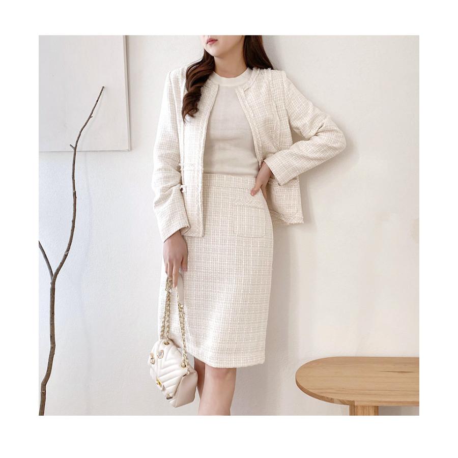 ジャケット レディース コットンミックス ノーカラー ツイードジャケット Gina 送料無料 一部予約 着回し 30代 40代 長袖 ゆったり 大人可愛い 3254 B Hi ジーナ ジュエリー 通販 Yahoo ショッピング