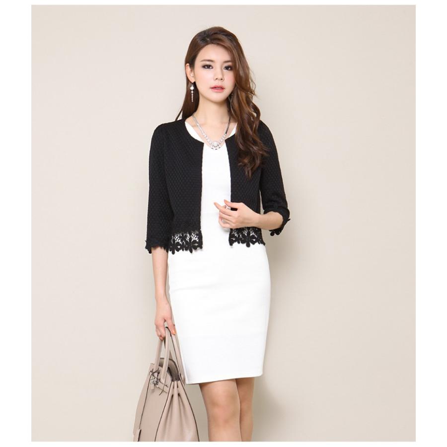 カーディガン レディース フラワーレースヘム オープンカーディガン Gina 一部予約 ジャケット 上品 春 夏 30代 40代 七分袖 ショート丈 ノーカラー 818 O Hi ジーナ ジュエリー 通販 Yahoo ショッピング