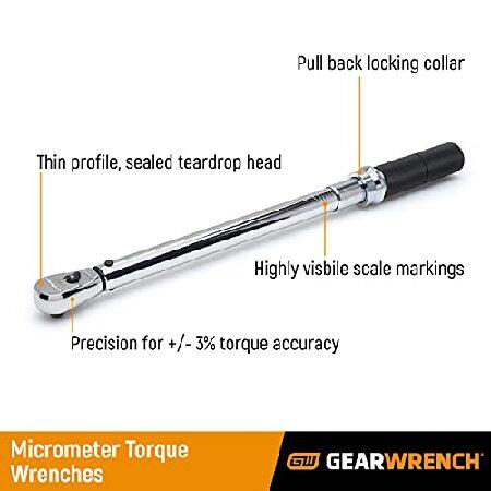 クイック出荷 GearWrench 85066 1/2 Inch Micrometer Torque Wrench， 30-250 ft/lbs