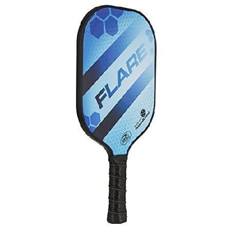 Rally Flare グラファイトピックルボールパドル | ポリマーハニカムコア グラファイトハイブリッド複合面 | 軽量 | パドルカバー付属 (ブルー/レッド) 