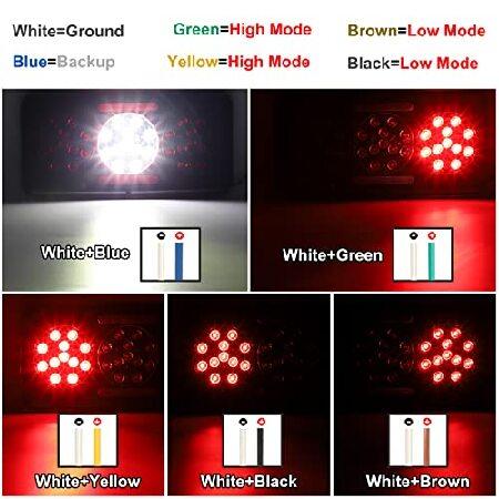 安いオーダー Partsam Rectangular Triple LED Trailer Tail Light Red RV Camper Motorhome Stop Turn Tail Backup Reverse Lights Vertical and Horizontal Mount