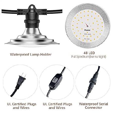 純正未使用品 Espird Outdoor LED Grow Lights for Greenhouse Waterproof String Grow Light， Full Spectrum LED Plant Grow Light Lamp， Waterproof Greenhouse Grow Lights