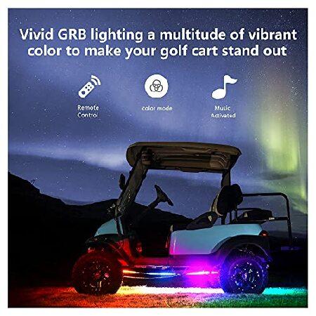 高く 10L0L Golf Cart Underglow LED Light Strip Kit， 22 Modes Glow Neon Underbody Lighting with Wireless Remote Control， Sound Active， Water Resistant Flexi