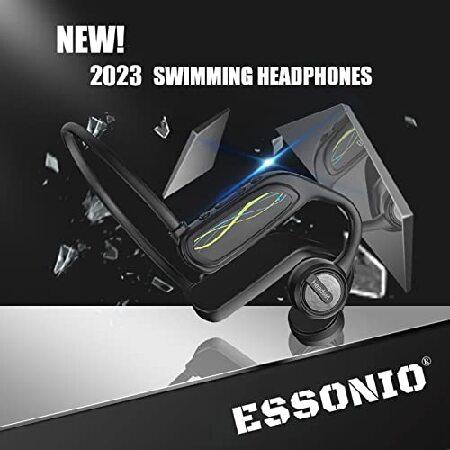 ESSONIO Bone Conduction Headphones Swimming Headphones Bluetooth Underwater IPX8 Waterproof Headphones, Built-in 16g Memory