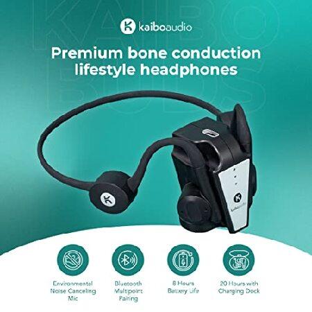 Kaibo Flex Bone Conduction Headphones with Mic Superior Sound USB-C Quick Charge Open Ear Bluetooth Earphones Water-Resistant Smart Touch