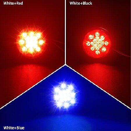 最新グッズがいっぱい 2PCS Dual Revolution Red Turn Signal and Marker to Blue Auxiliary 17 LED Watermelon Lights， Clear Lens ＆ Stainless Steel Bezel Marker Lights for Frei