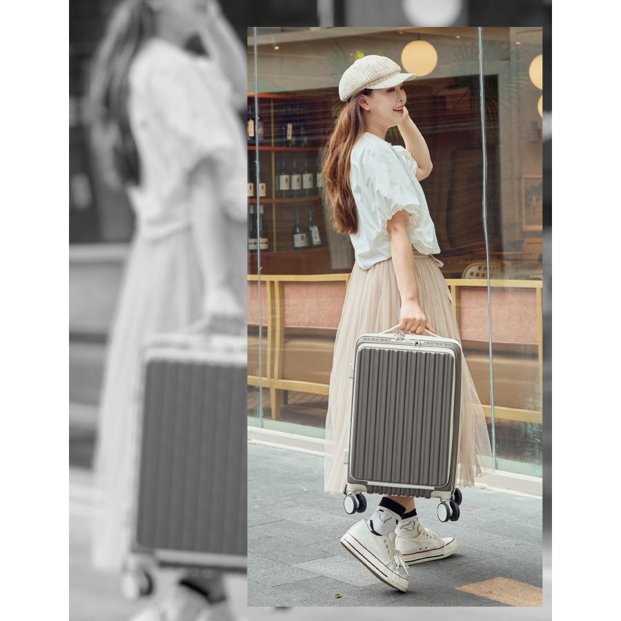 フロントオープン 前開き キャリーケース mサイズ スーツケース m