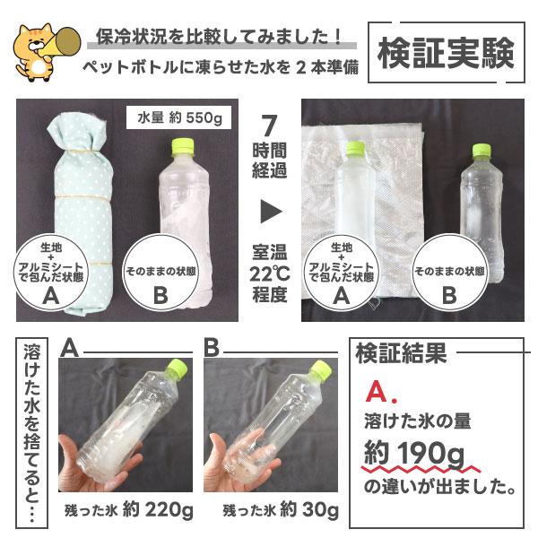 kina保冷保温機能アルミシートペットボトルカバー 日本製 アルミ 保冷 保温 シート 60cm×50cm 生地 手芸 ミシンで縫える
