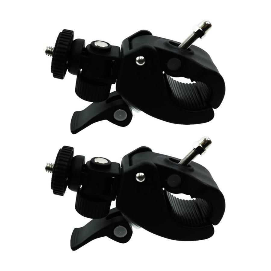 カメラホルダー スタンド バイク 自転車 ハンドル GoPro デジカメ ドライブレコーダー 固定 自由雲台 三脚 はさみ込式 2個入り