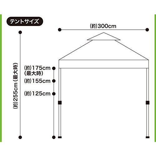 フィールドトゥーサミット(Field to Summit) MVワンタッチテント3m ALS-MV300RC 