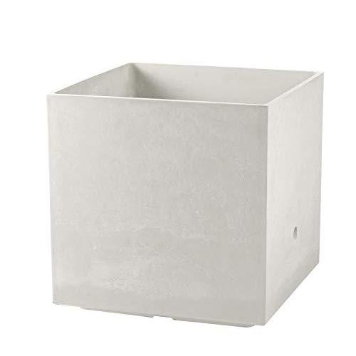 リッチェル 大型プランター 陶器風 ホワイト 45×45×45cm ラヴィーレWS キューブ 45型 底面給水機能付き 709002