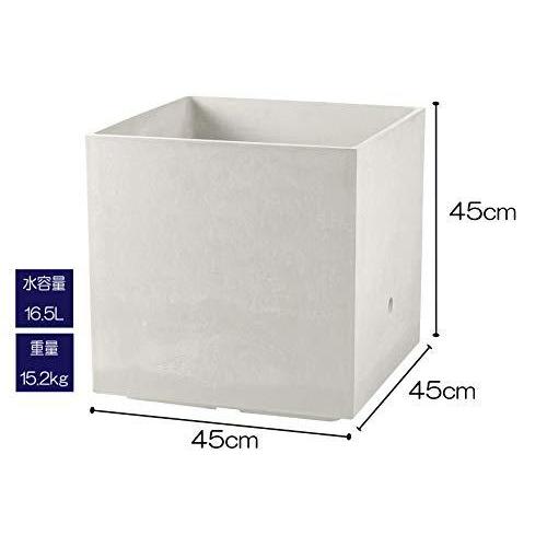 リッチェル 大型プランター 陶器風 ホワイト 45×45×45cm ラヴィーレWS キューブ 45型 底面給水機能付き 709002 