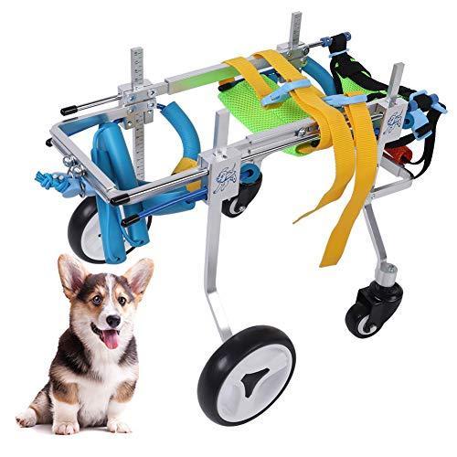 【日本未発売】 犬用歩行器 車椅子 ペット用 歩行器 4輪 犬用 車椅子 調節可能 障害者ペット/犬/猫用 後ろ足 ポータブル(XS) 【2554801613】(12775円)