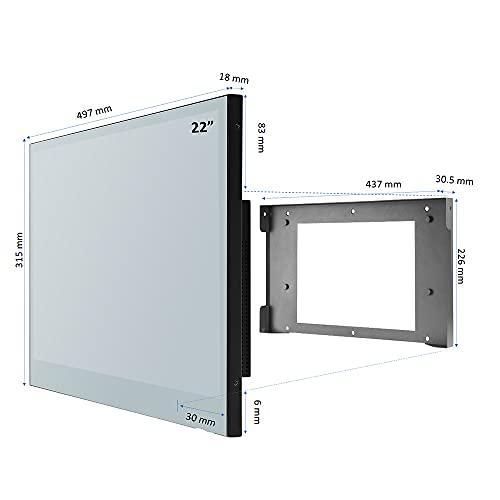 elecsung 防水テレビ お風呂 22V型 Android TV 浴室用タッチスクリーンスマートミラーTV IP66防水テレビ Wi-Fi/Bluetoothと統合スピーカーを備えた