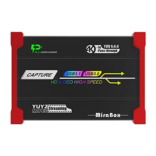 Mirabox 4K キャプチャーボード Live Gamer HDR10 4K@30Hz Loopoutで