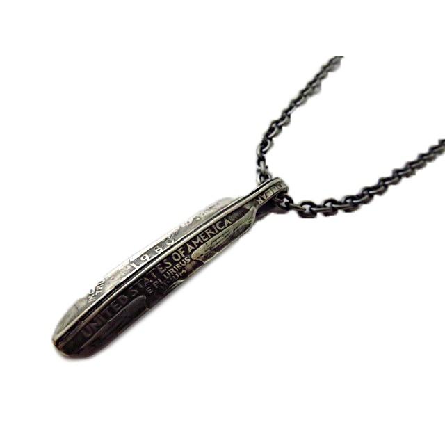 25セント コイン フェザー ネックレス ペンダント シルバー