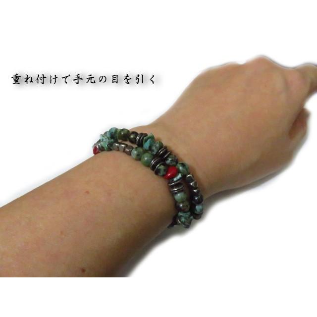 ターコイズ ブレスレット シルバー コーラル バングル ラフロンデル