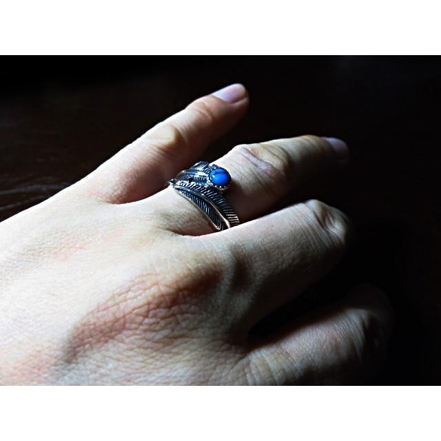 インディアンジュエリー リング フェザー シルバー925 ターコイズ