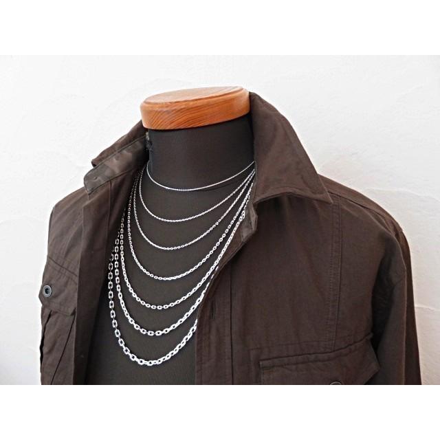 あずきチェーン シルバー925 ネックレス 1.6mm 60cm 細角チェーン 小豆